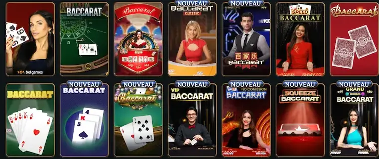 Choix de mise et déroulement général d’une table de baccarat
